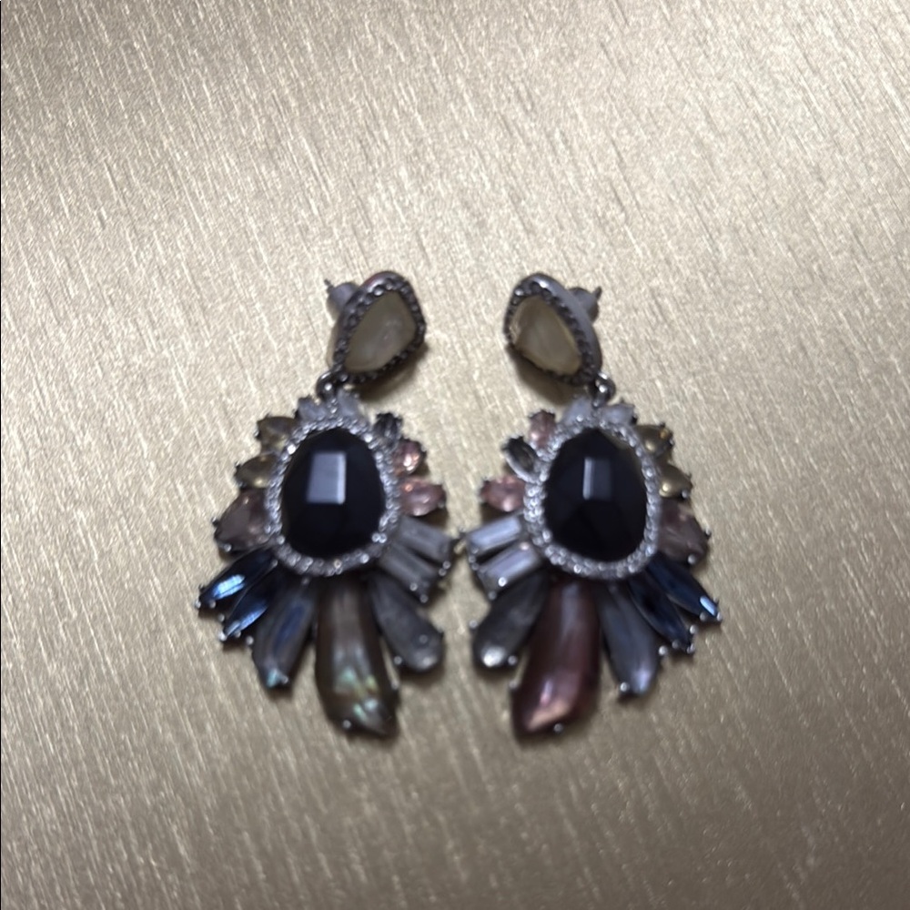 Chloe + Isabel Into The Woods Silver and Black Statement Earrings